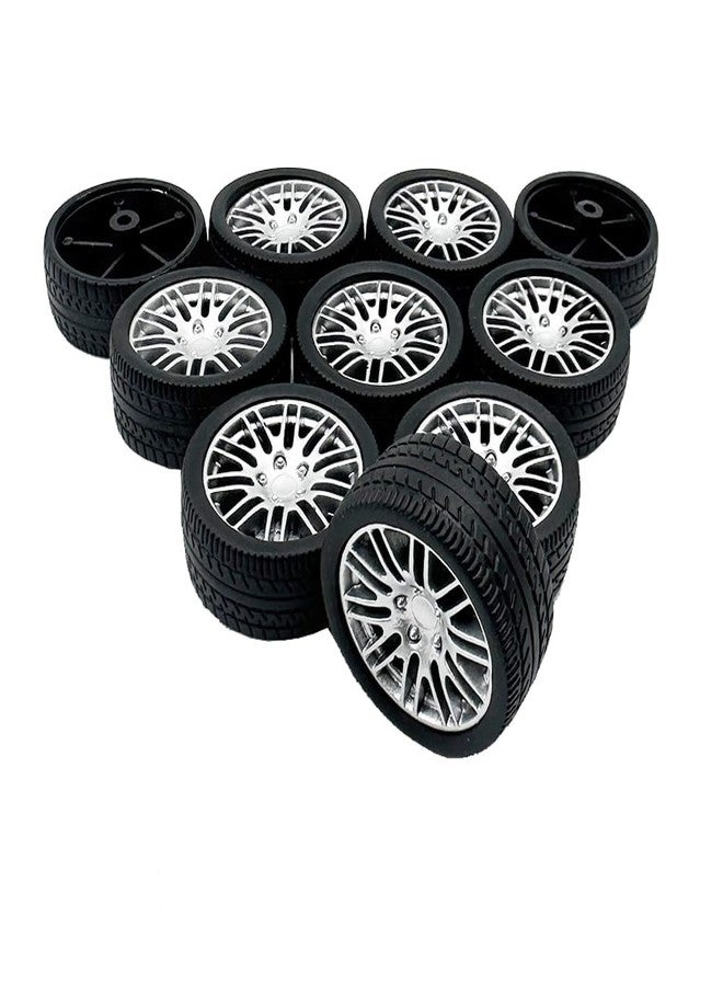 URIMPAVIDO 10PCS Toy Car Wheels Rubber Tire Wheels with Metal Shaft for RC Car Truck DIY Model Toy Wheel Replacement Accessories (3x35mm) - Image 5